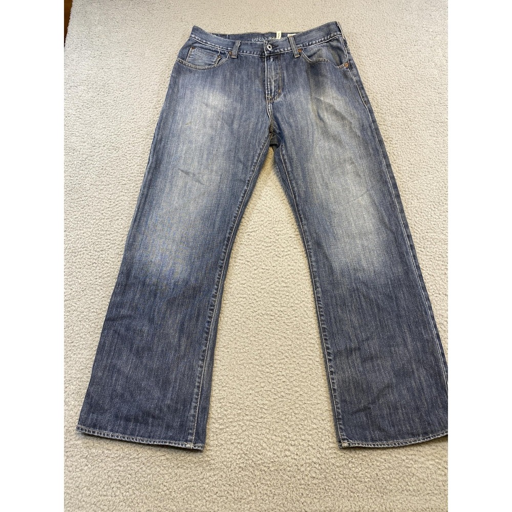Guess The Dean Straight Jeans Mens 34 Blue Denim Straight Leg 5-Pocket Zip Fly